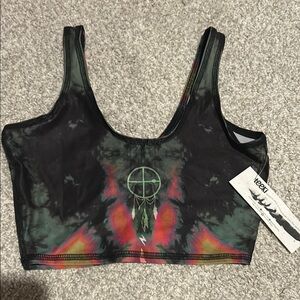 Tie-Dye Sports Bra with Dreamcatcher Design